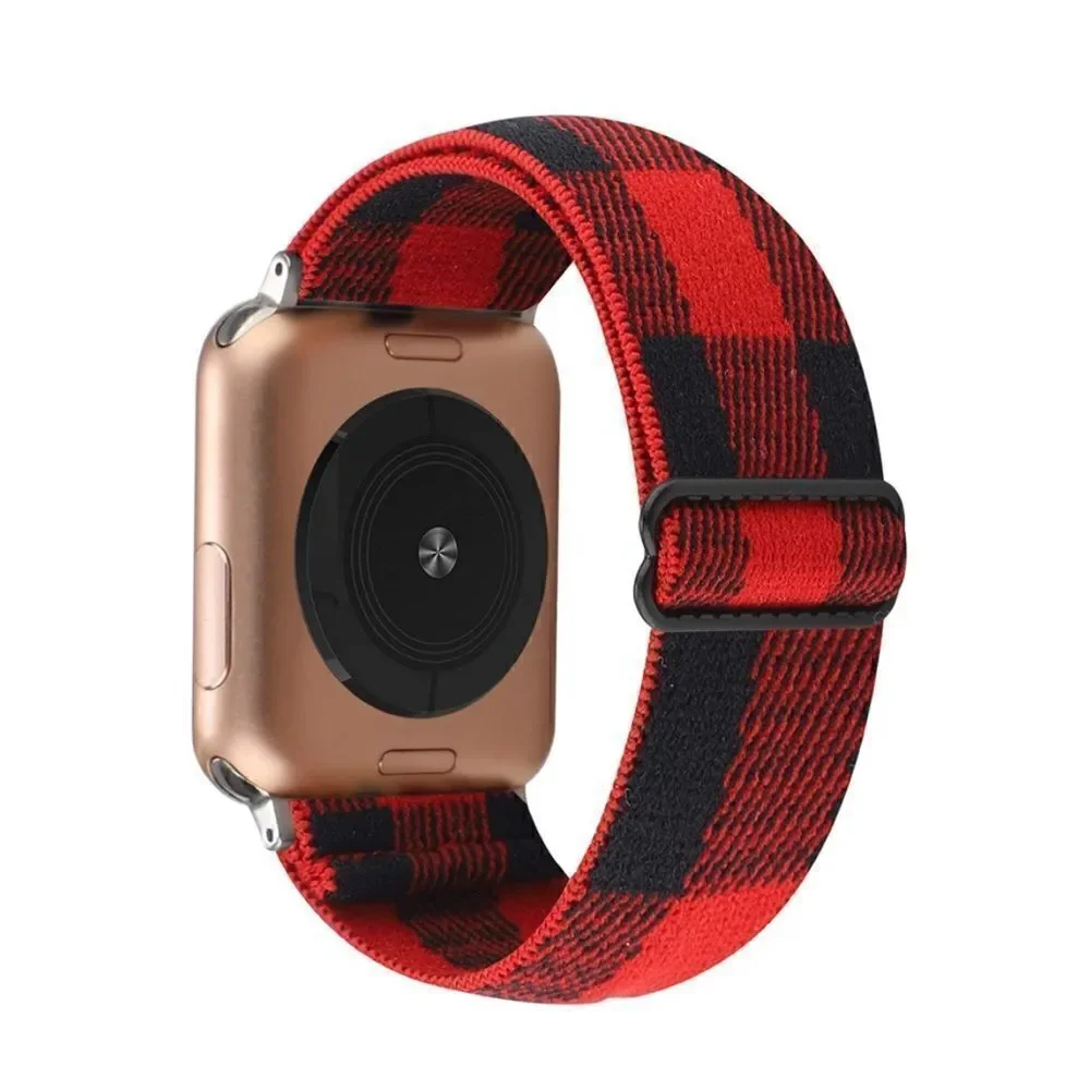 Red Checkered Stretchy Loop Band for Apple Watch - Picture 3 of 4